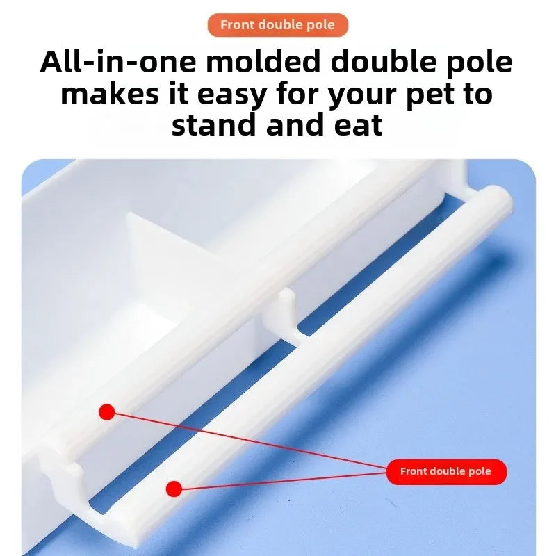 Double Grid Bird Perch Feeder Plastic Dual Bowl Parakeet Detachable Feeder Cage Mount Anti Squirrel Easy Install Food Water Feed