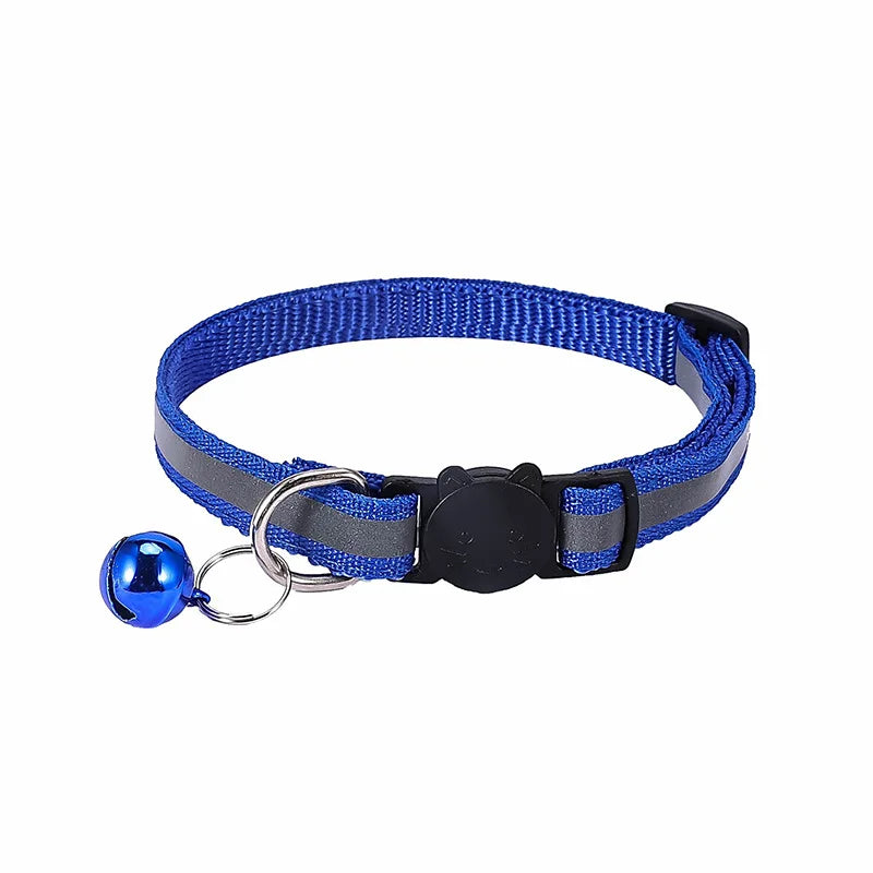 Reflective Breakaway Cat Collar Neck Ring Necklace Newborn Puppy Dog ID Collar Colorful Bell Collar for Cats Pet Kitten Products