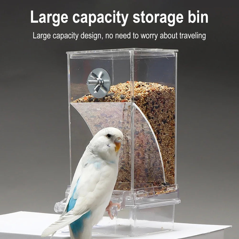 Parrot Bird FeederSpill-proof Automatic Dispenser Splash-proof Outside FeederBird Feeder Tiger Peony Phoenix Bird Supplies