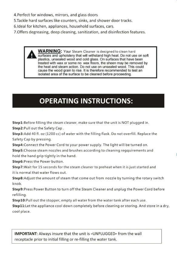 2500W High Temperature Handheld Steam Cleaner for Air Conditioners Kitchen Hoods Cars Floors and More