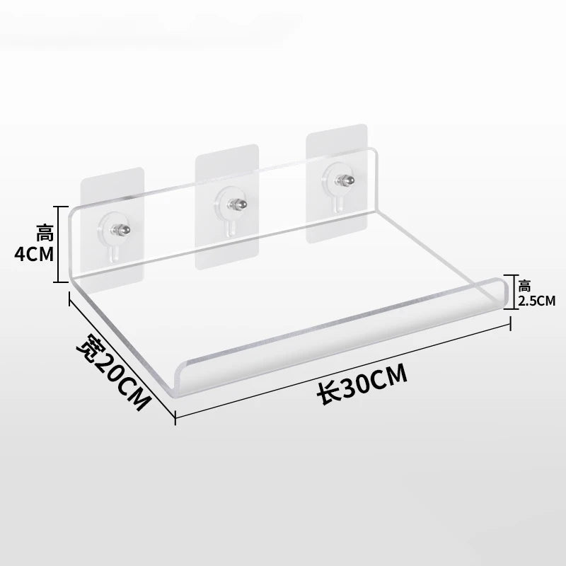Invisible Acrylic Floating Wall Ledge Shelf for Kids Bookshelves and Bathroom Storage