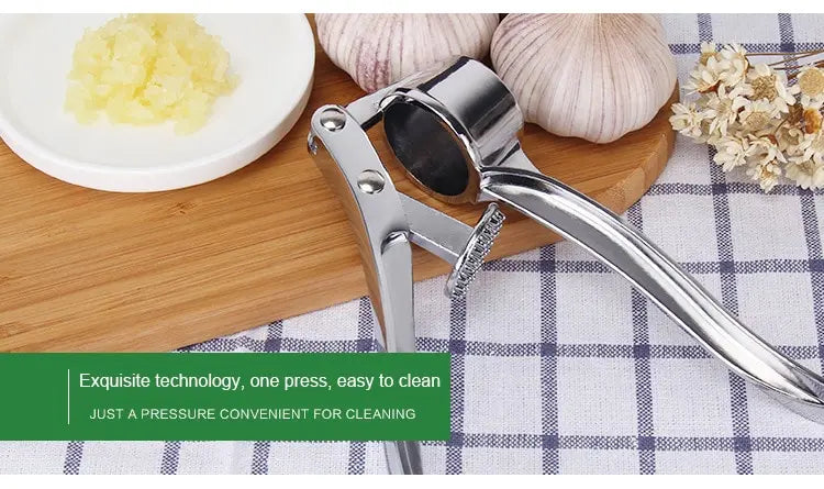 1pc Silvery Stainless Steel Garlic Masher Kitchen Vegetable Cooking Extruder Manual Ginger Grinder And Tool Kitchen Accessories