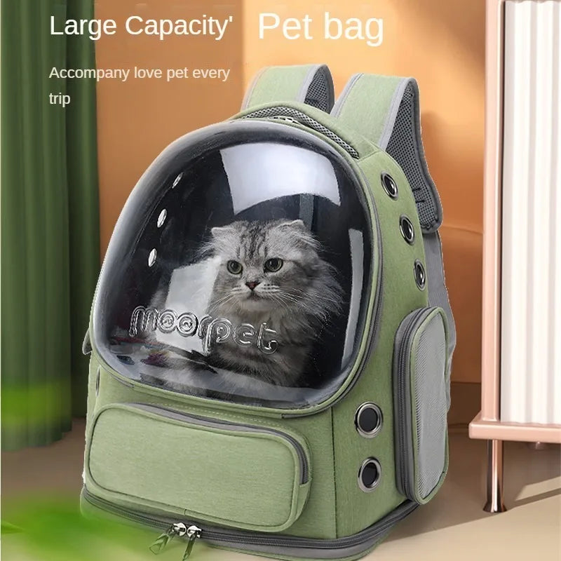 Cat Backpack Carrier,Breathable clear capsule backpack Carrier,suitable for hiking,Airline Approved Pet Travel Carrier