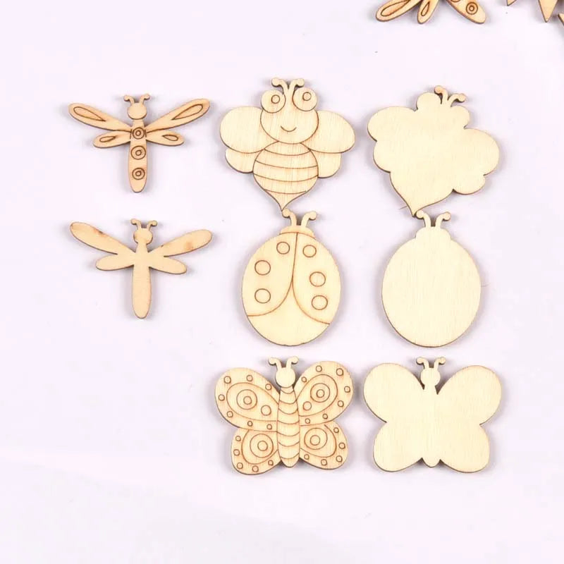 Lovely Dog Cat Fish Natural Wooden Chips for Scrapbooking DIY