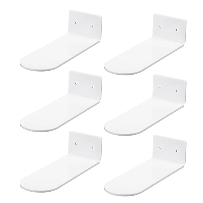 6 Pack Floating Shoe Shelves Acrylic Wall Mounted Display