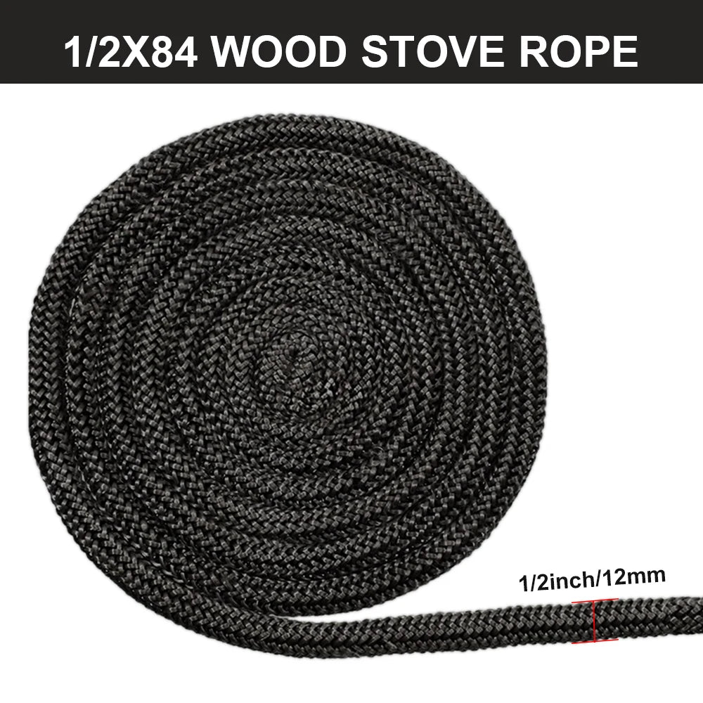 6/8/10/12mm 2M Wood Stove Gasket Fireplace Sealing Rope Fiberglass Fireproof Cord Wooden Burner Door Gasket Chimneys Boiler Seal