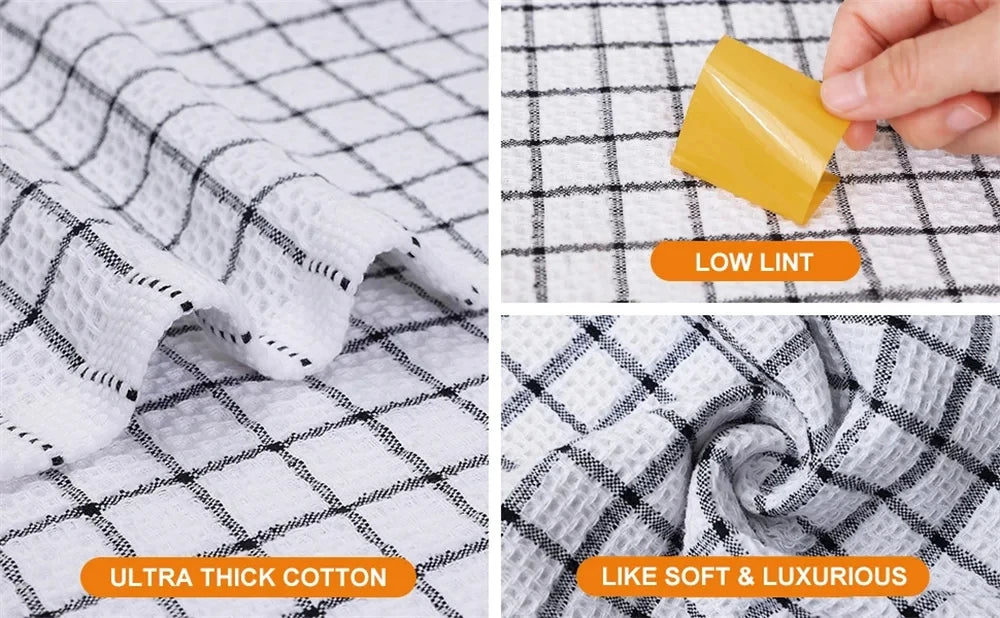 Olanly 100 Percent Cotton Kitchen Towel Super Absorbent Dishcloths for Home Cleaning and Washing Dishes