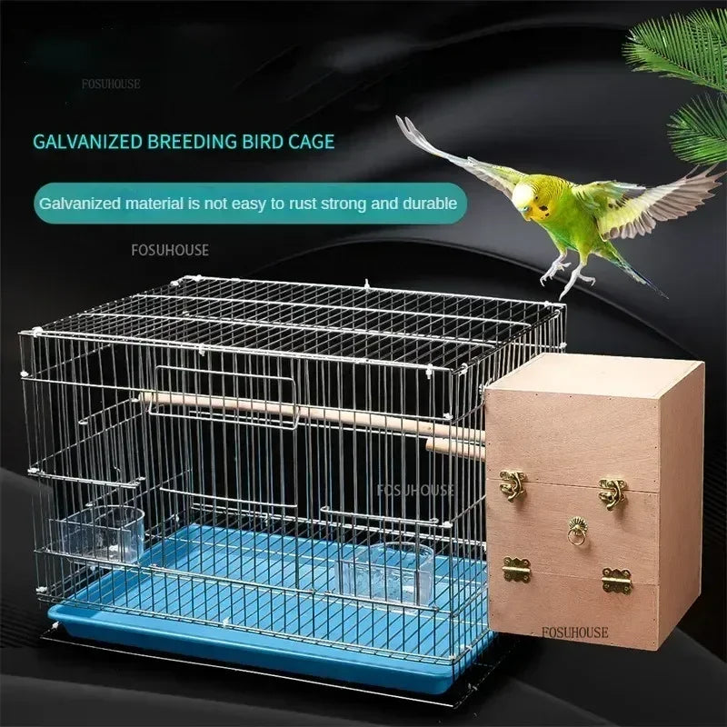 Garden Outdoor Portable Cage Thick Iron Birdcage Large Electroplating Starling Breeding Cage Budgie Bird Cage Bird Accessories W