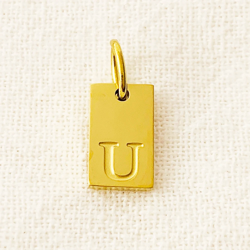 SUNIBI Alphabet Charm Pendant for Necklaces Stainless Steel Jewelry