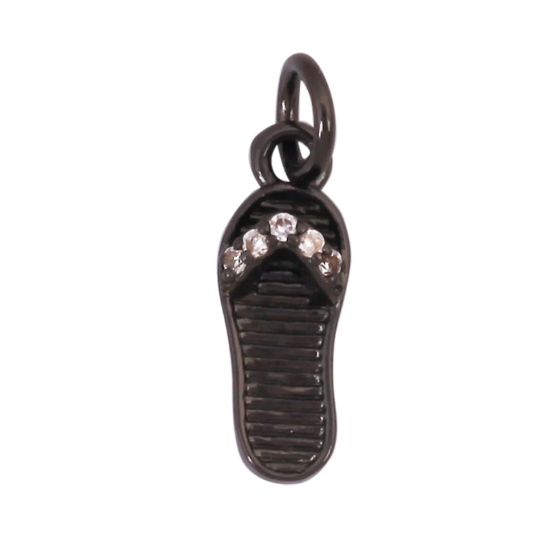 Cowboy Hat Boots Charm Pendant Zirconia 18K Gold Necklace