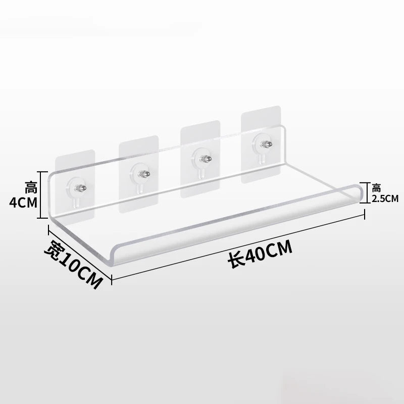 Invisible Acrylic Floating Wall Ledge Shelf for Kids Bookshelves and Bathroom Storage