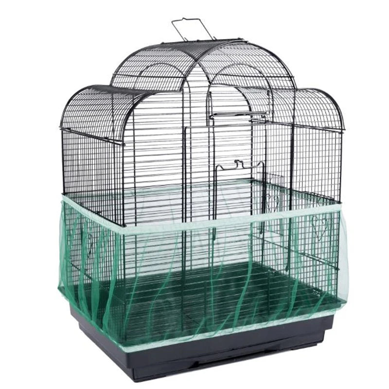 Easy Cleaning Bird Cage Covers Mesh Seed Catcher Guard Bird Cage Net Shell Skirt Dust-proof Airy Mesh Parrot Cage Cover 2 Sizes