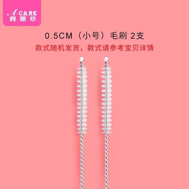 DX01/Straw brush/A1PQ9-Easy to Use Gap Cleaning Brush Makeup Brush Small Brush Portable with Brush Head Cleaning Utensil