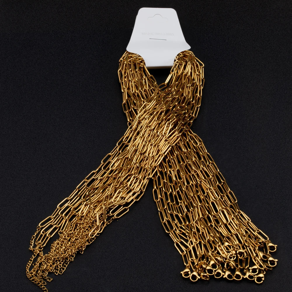 5pcs Adjustable Stainless Steel Necklace Chains for DIY Jewelry