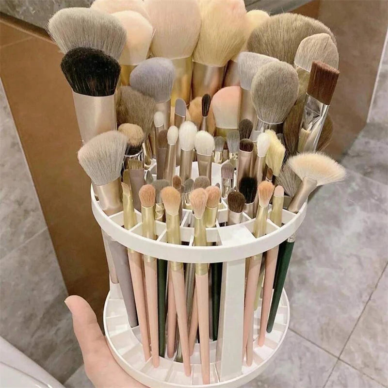 Cosmetic Make-up Brush Storage Holder Multi Hole Pen Insert Round Brushes Organizer Compartment Large-Capacity Make Up Tools