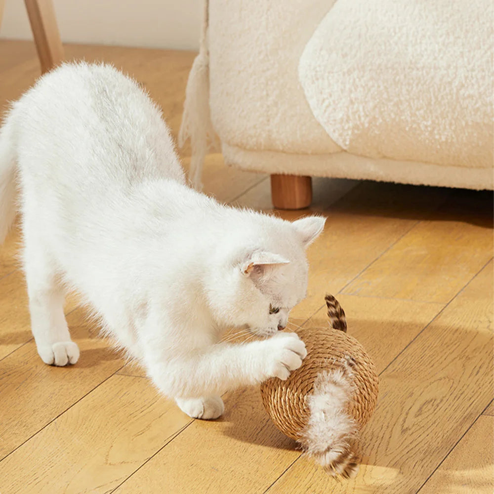 10CM Interactive Sisal Cat Scratching Ball Toy For Kitten Grinding Paws Toys Cats Scratcher Wear-resistant Pet Furniture supplie