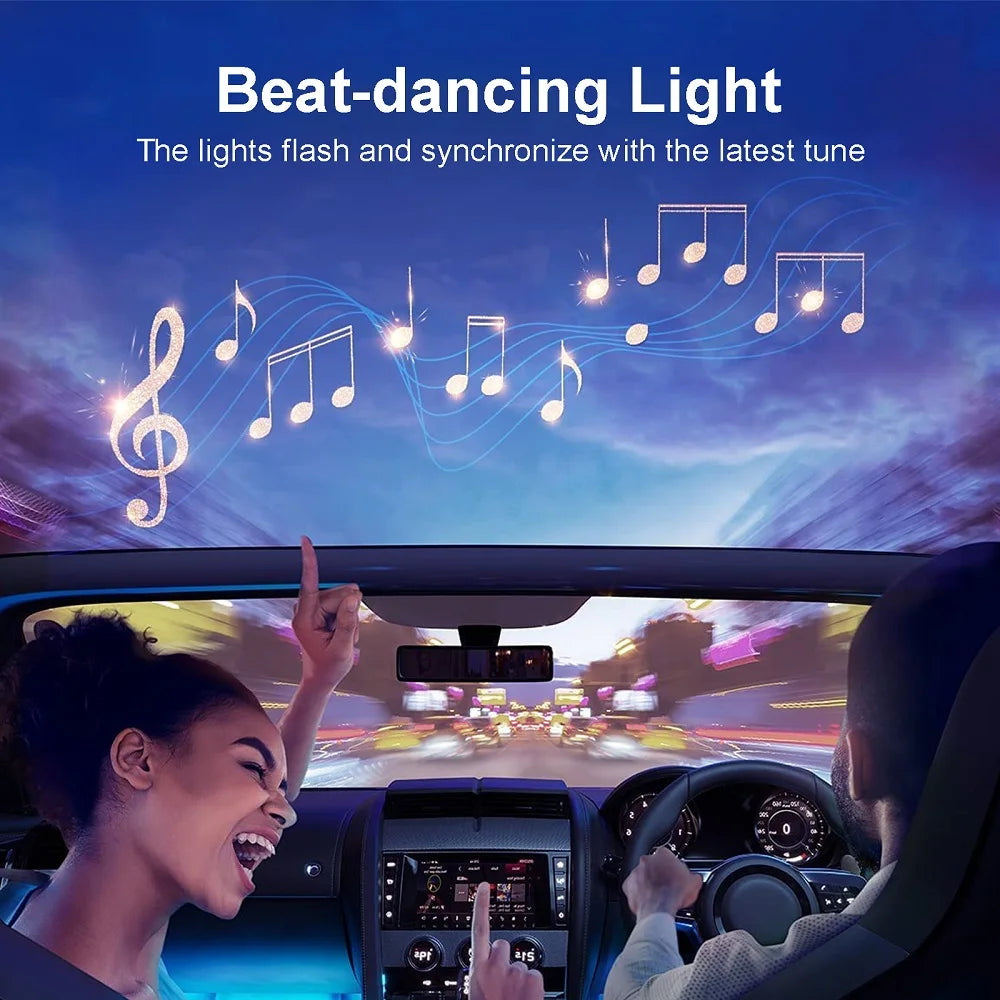 Universal Car Ambient Light Kit With Wireless APP Control 256 RGB Dream Color and 55 Preset Modes LED Neon Footlight Accessories