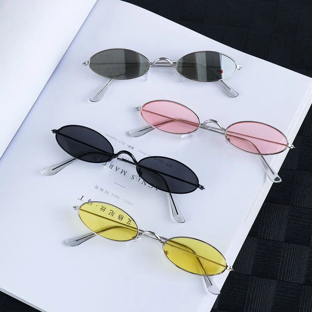 Retro Small Oval Sunglasses Vintage Shades for Men Women 2023