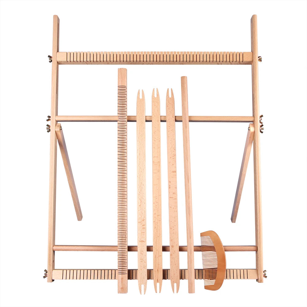 Wooden DIY Weaving and Knitting Loom Machine for Tapestries Tassels and Carpets
