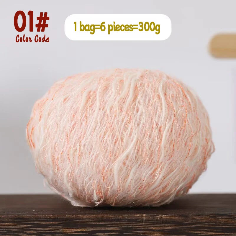 300g Eco-Friendly Bamboo Fiber Yarn for Hand Knitting and Crochet Fashion Projects, Thick and Thin Texture for Sweaters, Scarves, Hats, Shawls and More