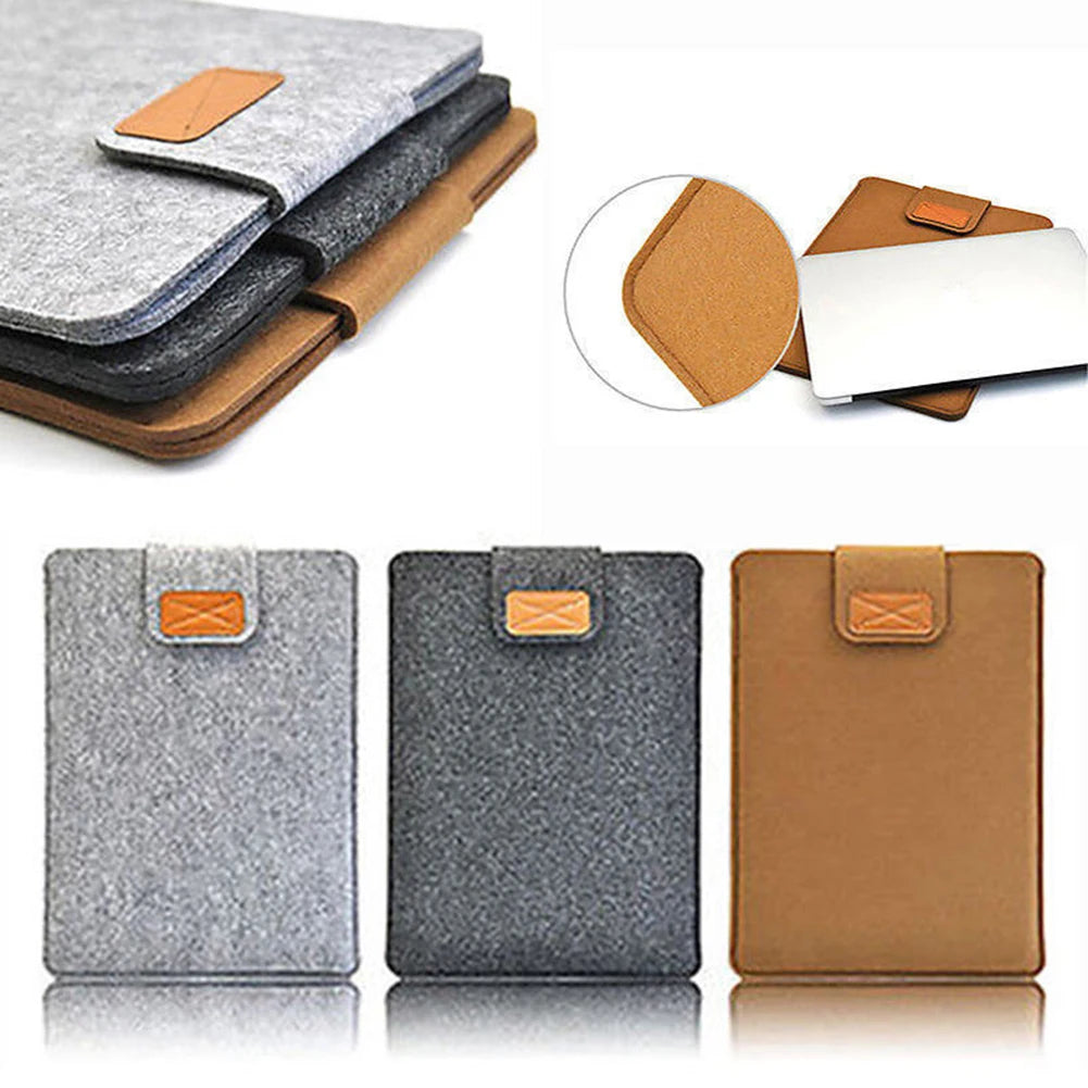 Funda de fieltro delgada para tableta, funda protectora para MacBook Air Pro de 11, 13 y 15 pulgadas, bolsa de almacenamiento para tableta de color sólido