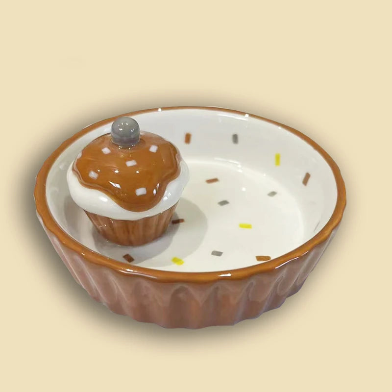 Ceramic Cake Hamster Bowl Small Pet Food Bowl for Home Use Multi-color Small Jewelry Box  Rabbit Feeder Parrot Supplies