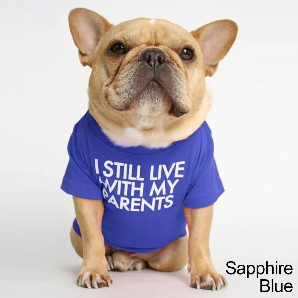 Summer Spring Dog Clothes Quality Breathable Pet Clothing Soft Letters Printed French Bulldog Clothes for Small Dogs T-shirt