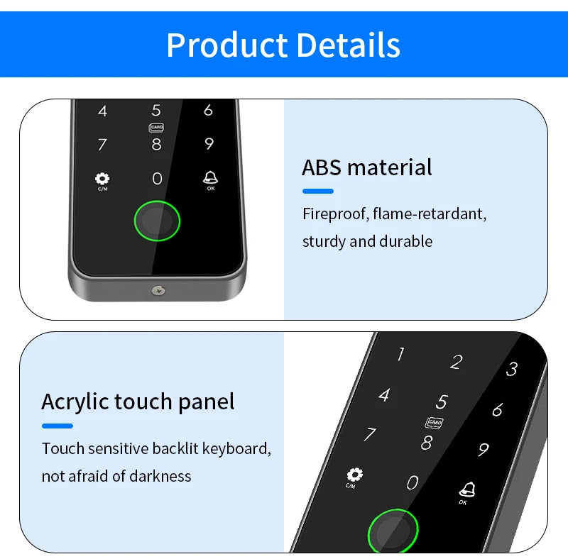 Bluetooth NFC Tuya App Smart Door Access Control System with RFID Fingerprint Keypad Outdoor Electric Magnetic Lock Rainproof