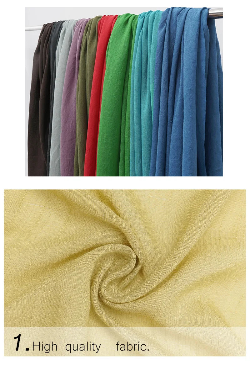 Solid Color Imitation Hemp Bamboo Crepe Fabric 5M 2M 1M 0.5M Soft Breathable Vibrant DIY Dress Gauze Curtain Bedding