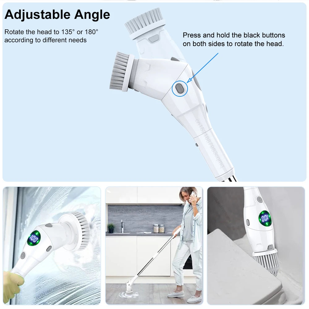 Electric Cleaning Brush 8 in 1 Multifunctional Household Wireless Rotatable Cleaning Brush For Bathroom Kitchen Windows Toilet