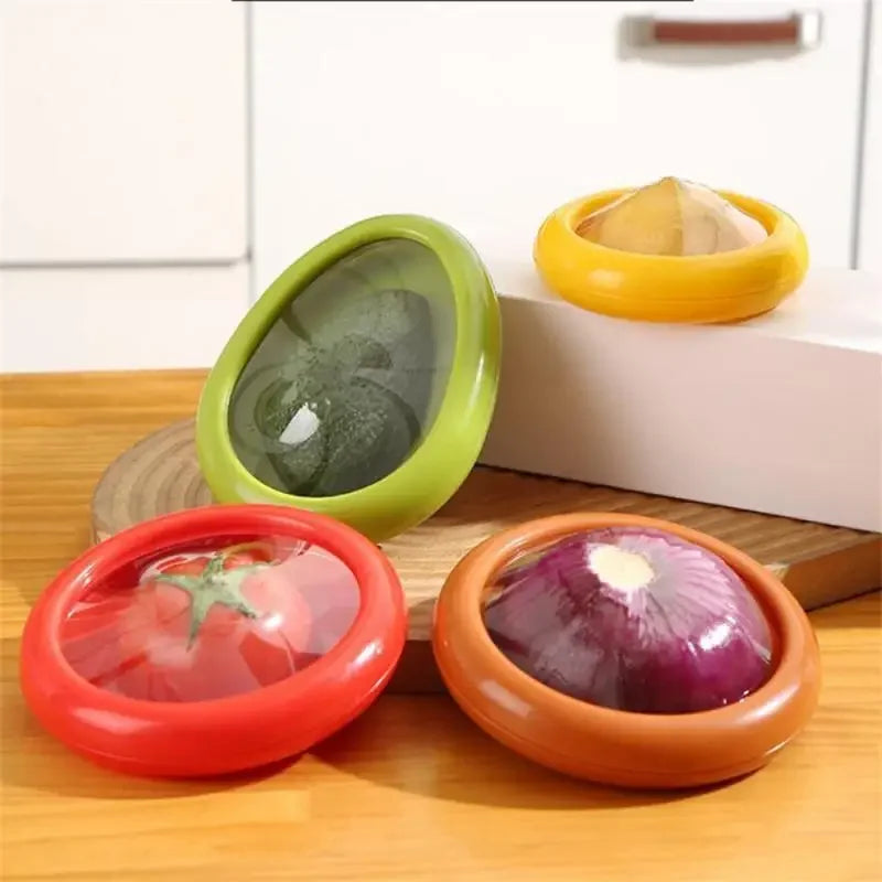 1pc Fruit Fresh-keeping Cover Avocado Food Storage Box Vegetable Preservation Seal Cover Colored Kitchen Tools Kitchen