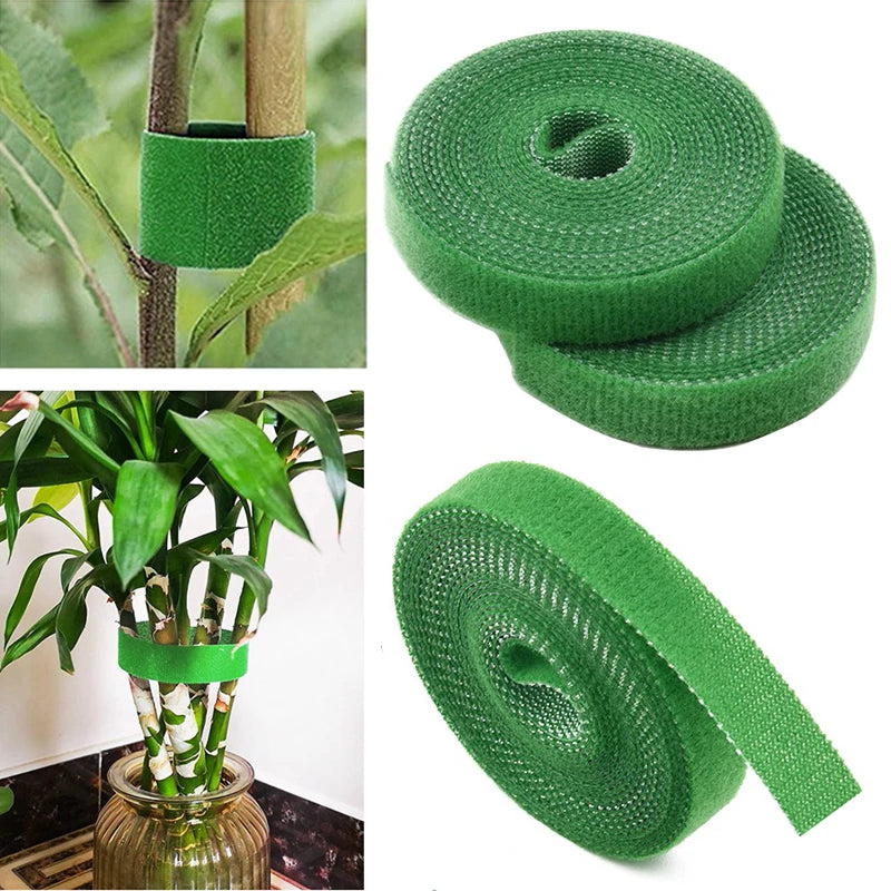 3 rollos de hilo verde para jardín, vendajes de nailon para plantas, ganchos para jardín, envoltura de caña de bambú, accesorios de jardín