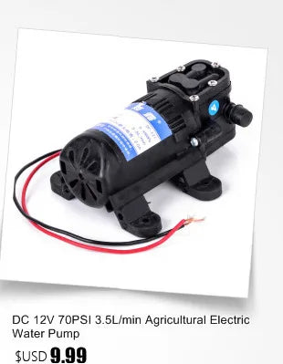 1 bomba de agua de diafragma automática con interruptor de flujo de 6 l/min, CC de 12 V, 70 W, 130 PSI, pequeña y segura, de alta presión