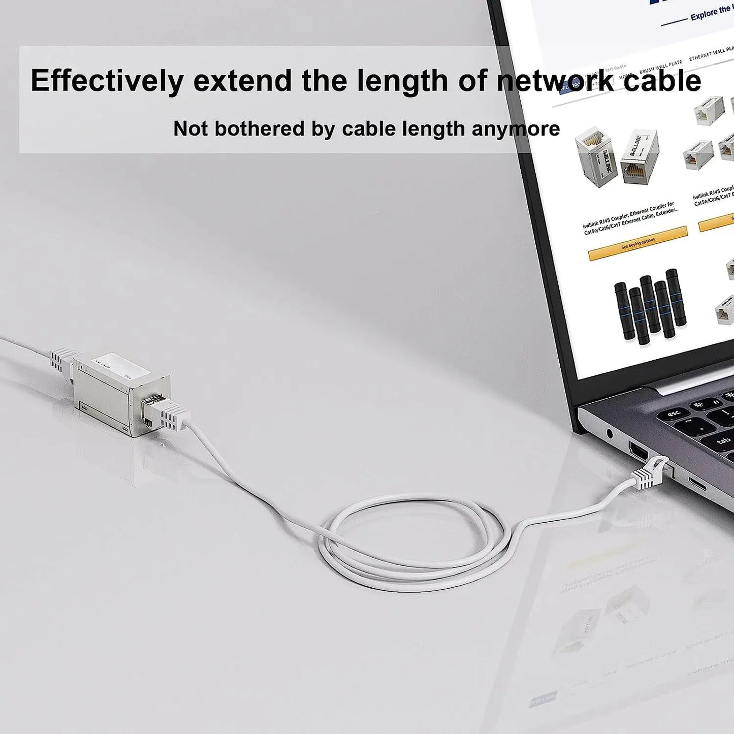 Acoplador extensor Ethernet ZOERAX RJ45 de 10 Gbps, conector hembra a hembra de acoplador Ethernet Cat7 para cable Cat7/Cat6/Cat5e