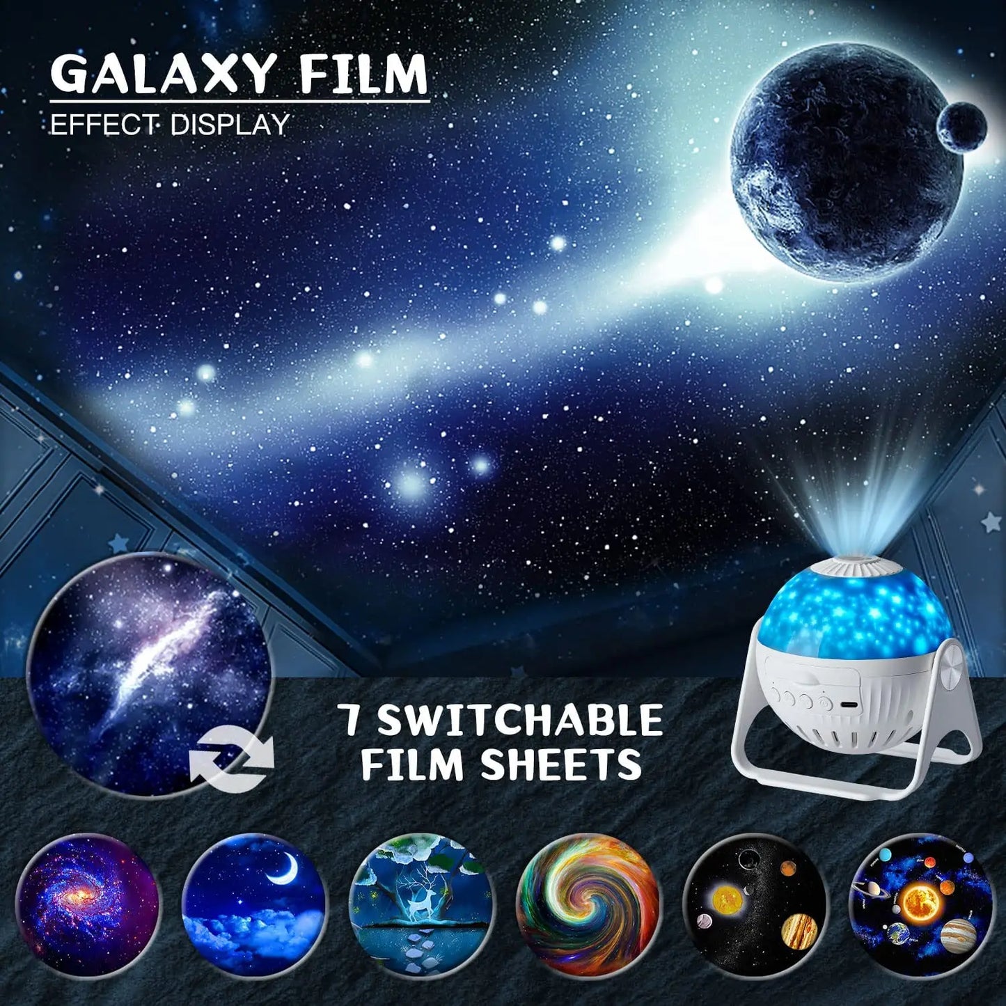 Star Projector Galaxy Night Light For Bedroom 13 Films