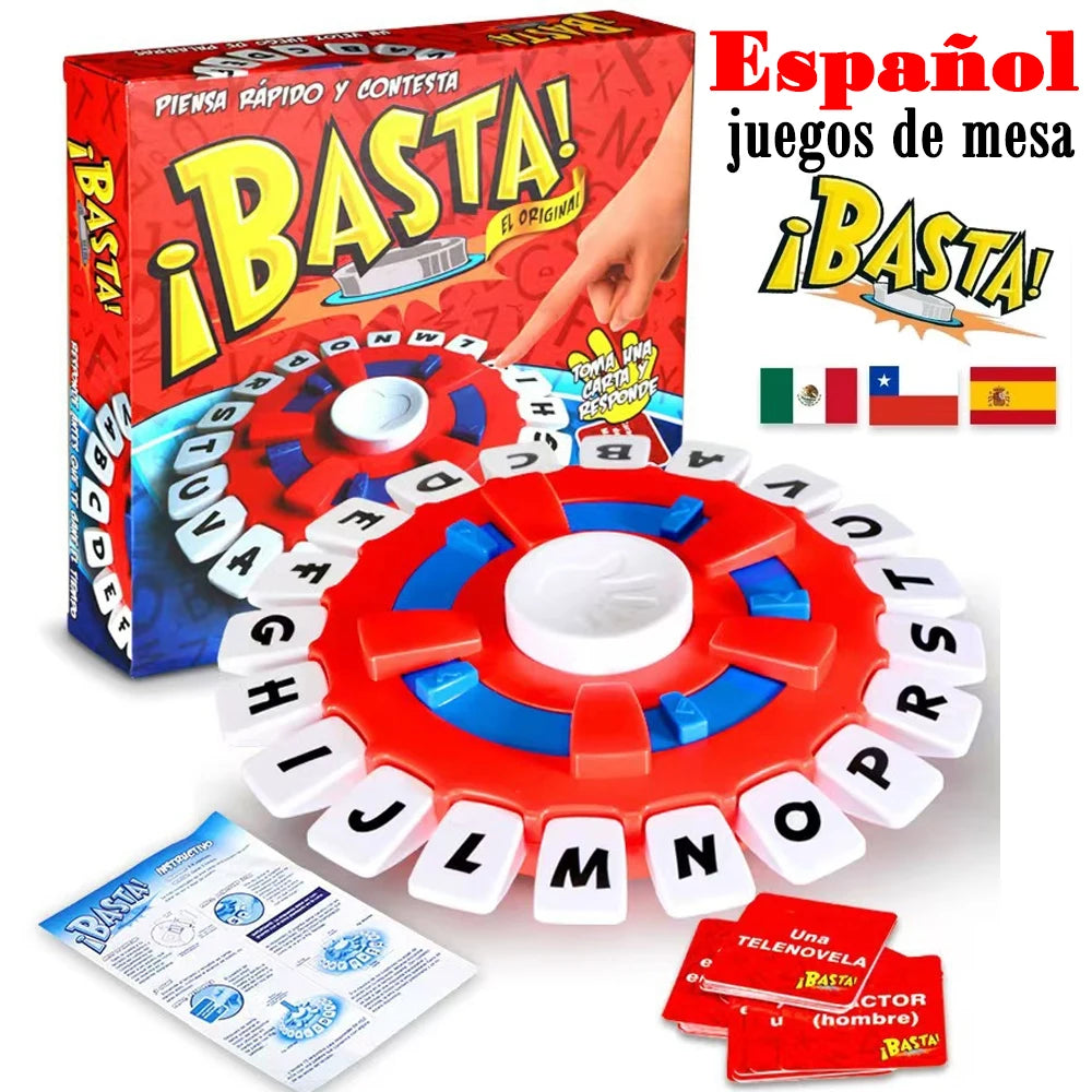 Spanish Basta Game Fast-Paced Family Letter Game for Learning
