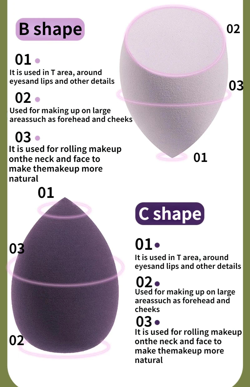 4pc/8pc Soft Makeup Sponge Set for Dry Wet Dual Use Beauty Tool