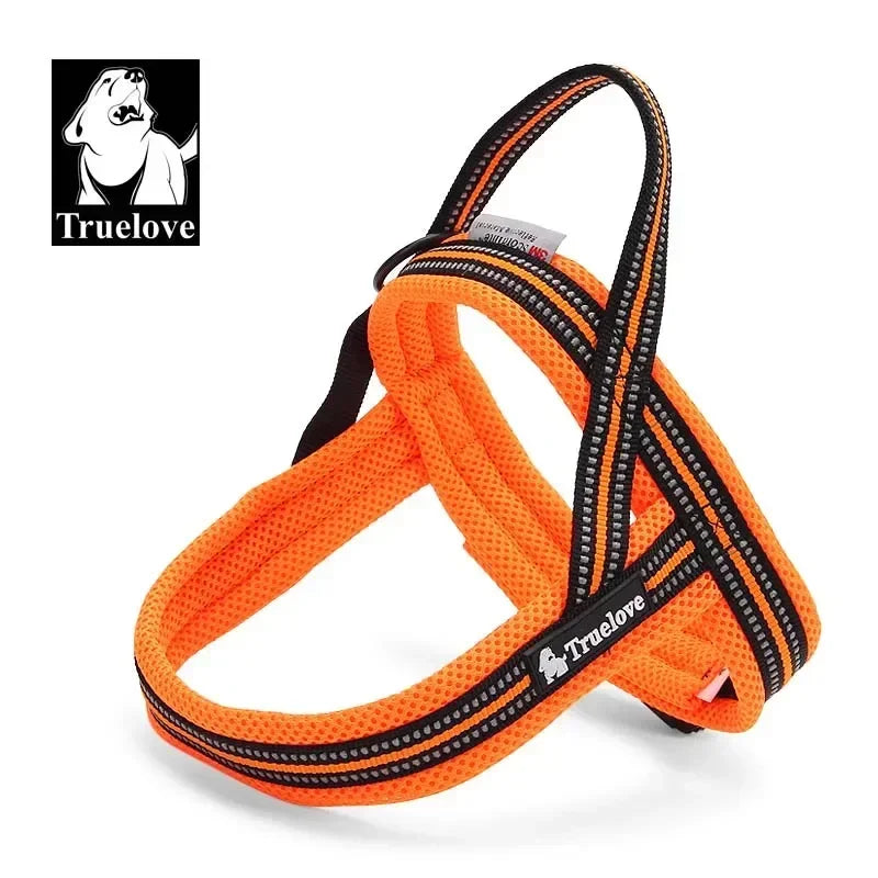 Truelove Soft Mesh Padded Nylon Dog Harness Vest 3M Reflective Security Dog Collar Easy Put on Pet Harness Pull-resistan TLH5811