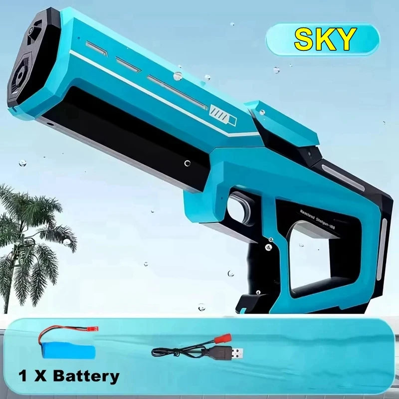 Full Automatic Electric Water Gun 43cm Portable Summer Toy for Kids and Adults Outdoor Water Battles