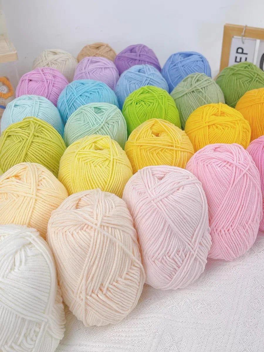 A1-1 50g Set Soft Milk Cotton Yarn for Knitting and Crochet