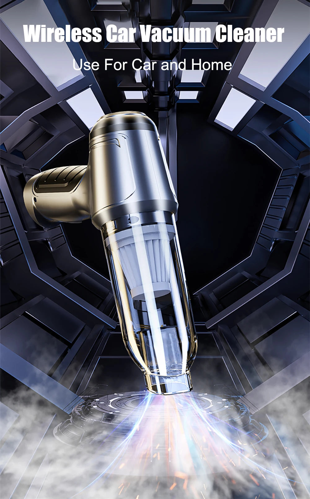 Car Vacuum Cleaner Portable Wireless 95000PA Strong Suction