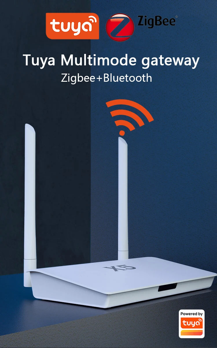 Hub Zigbee 3.0 Tuya Zigbee Gateway Puerta de enlace Bluetooth con toma de cable de red Conexión por cable Control de vida inteligente