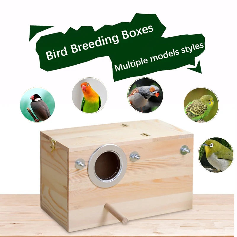 Bird's Nest Breeding Box Tiger Skin House Tongmu Pine Vertical Version Bird Cage Supplies Outdoor Incubation Box Pet Supplies