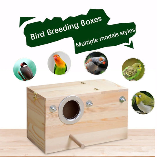 Bird's Nest Breeding Box Tiger Skin House Tongmu Pine Vertical Version Bird Cage Supplies Outdoor Incubation Box Pet Supplies
