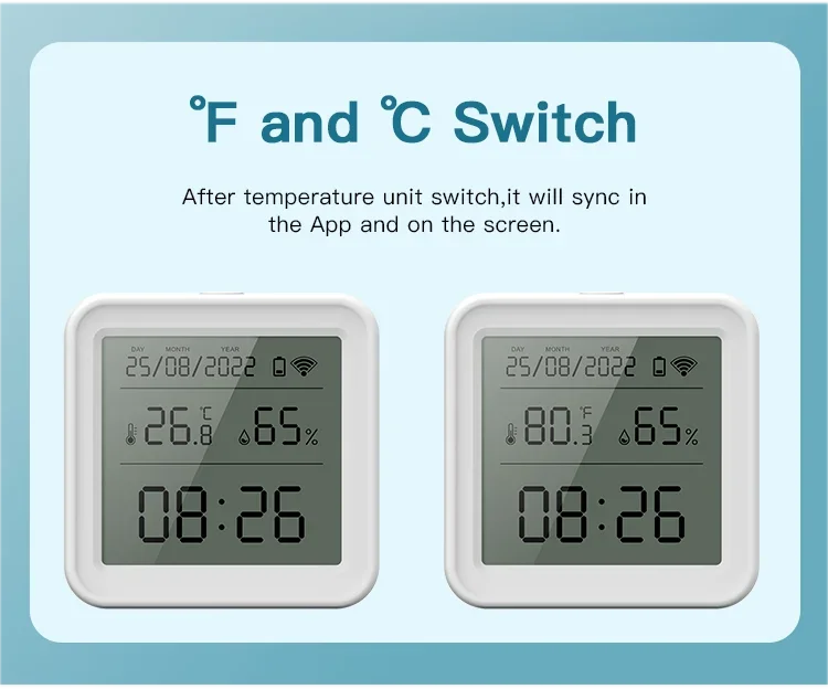 Tuya Nuevo Sensor de Temperatura y Humedad WiFi Smart Life Retroiluminación Higrómetro Termómetro Sensor Compatible con Alexa Google Home Assistant