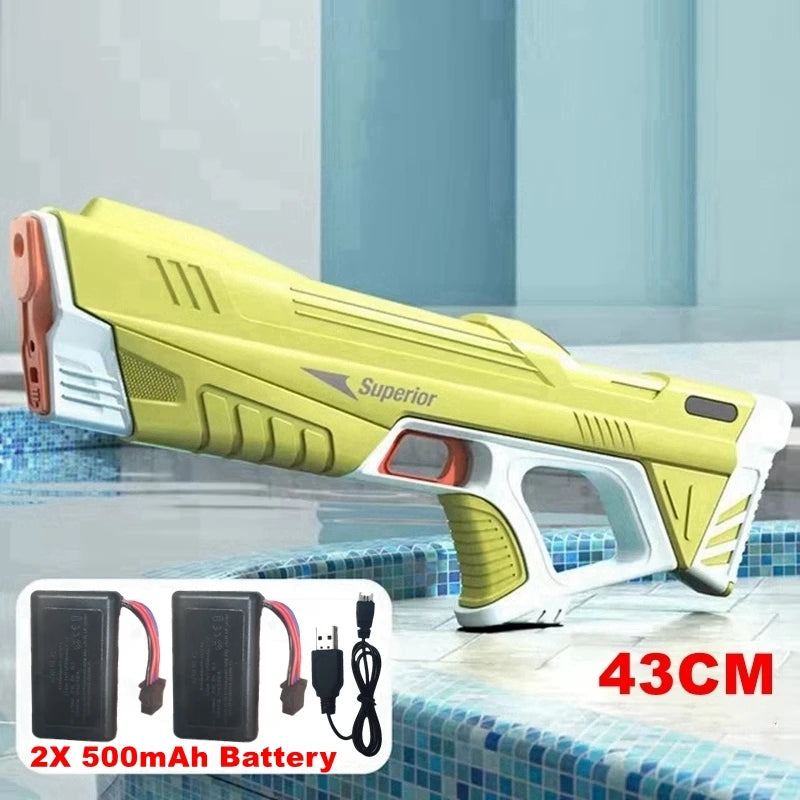 Full Automatic Electric Water Gun 43cm Portable Summer Toy for Kids and Adults Outdoor Water Battles