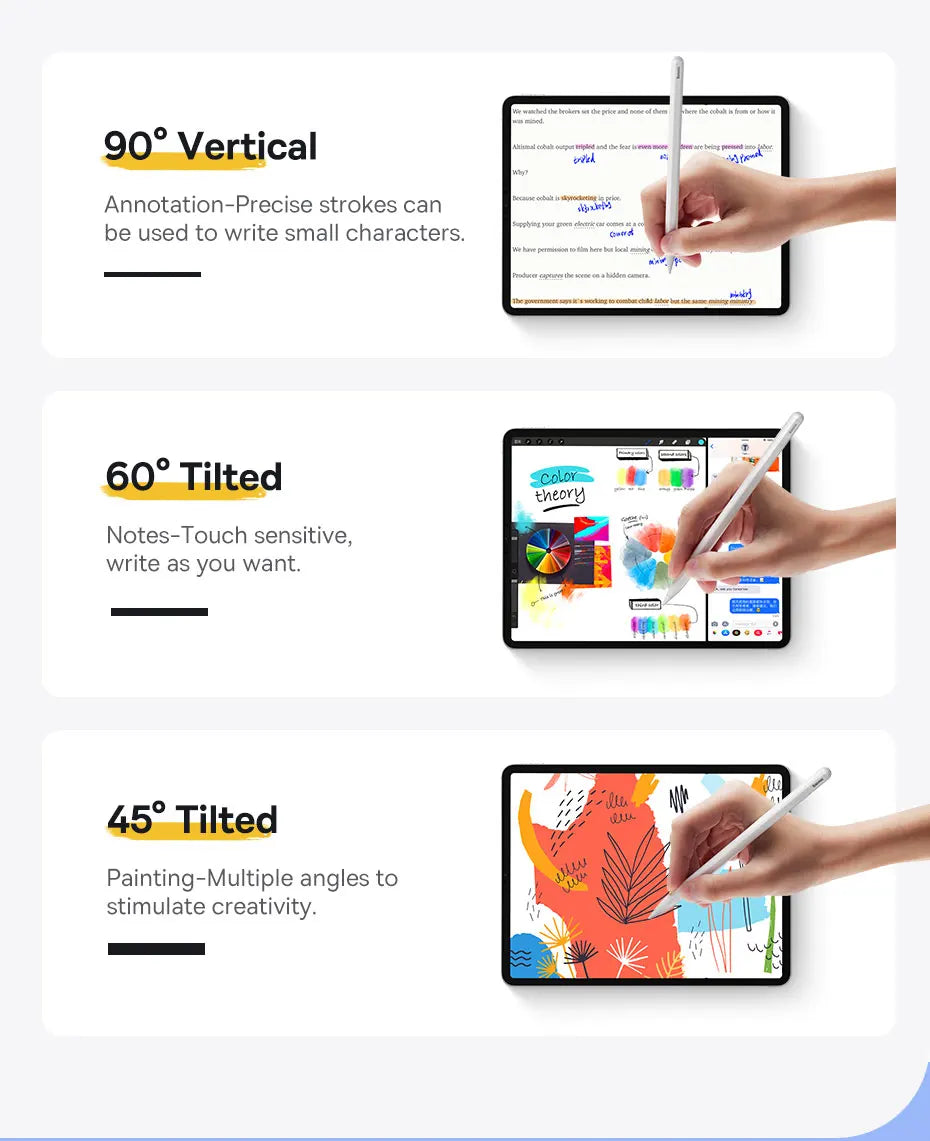 Lápiz óptico digital Baseus Gen2 para iPad 4/5/Pro 11 y 12,9 pulgadas/Mini 6, compatible con lápices tipo Apple Pencil que rechazan la palma de la mano
