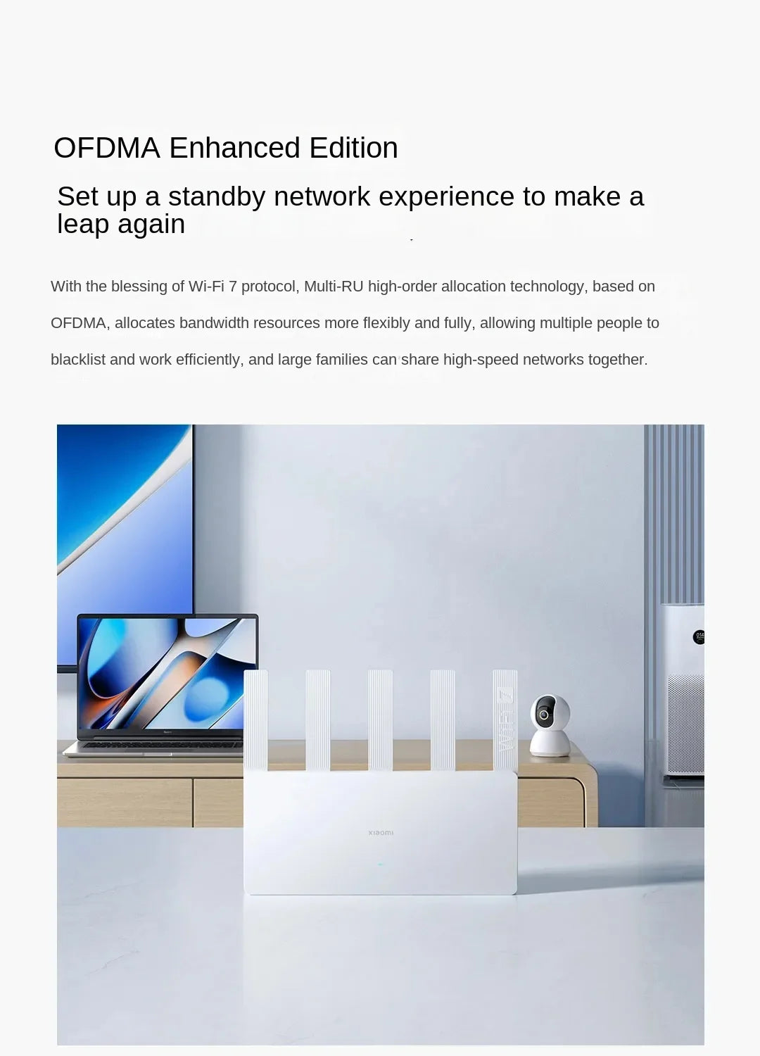 Xiaomi Router BE5000 WiFi 7 2.5G 5011Mbps  Network Port 512MB Memory 2.4/5GHz Dual Broadband Access Network Security Protection