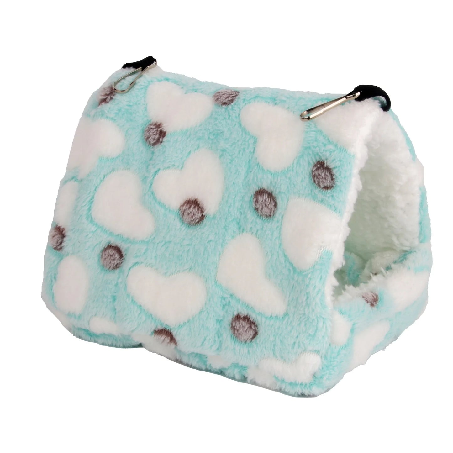 Small pet Coral velvet dot print small foam pet House hanging hamster bed with zipper small animal squirrel small parrot cotton