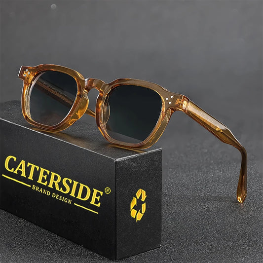 CATERSIDE Retro Punk Small Frame Sunglasses for Men and Women